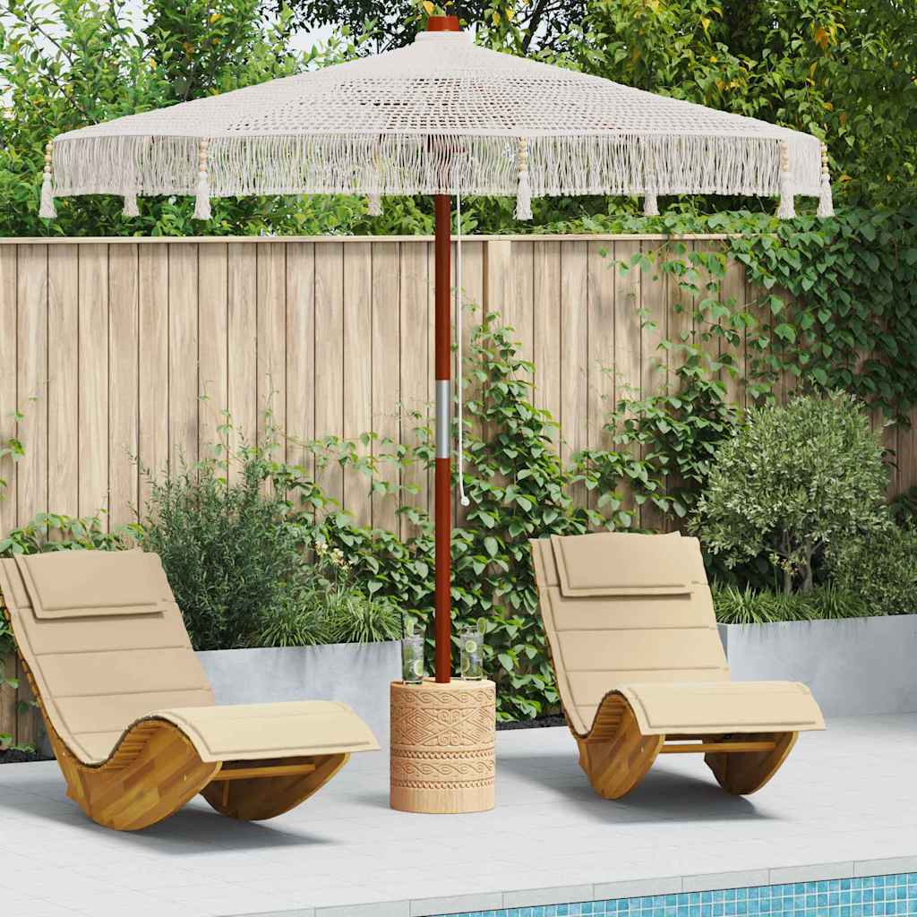 Macrame Sonnenschirm Creme 252,5 x 252,5 x 260 cm