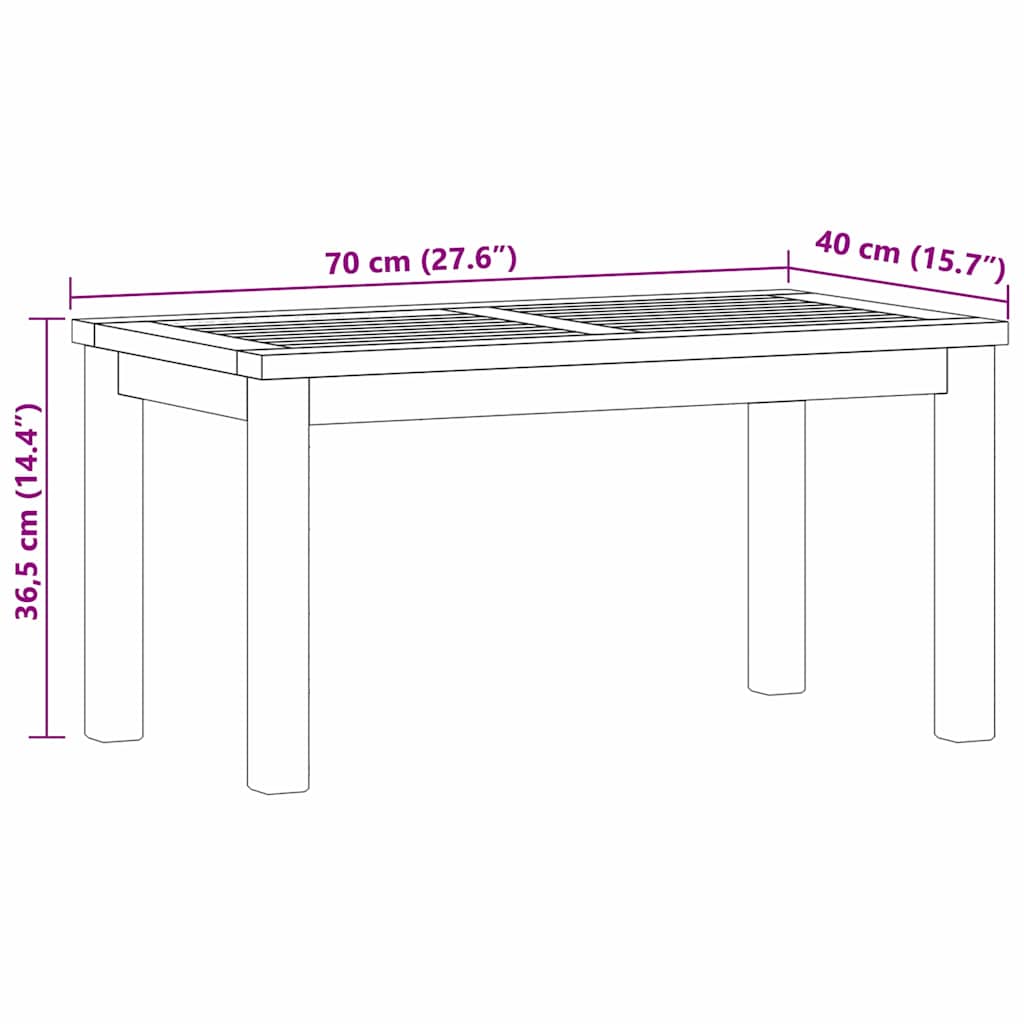 Couchtisch Braun 70 x 40 x 36 cm Massivholz Teak