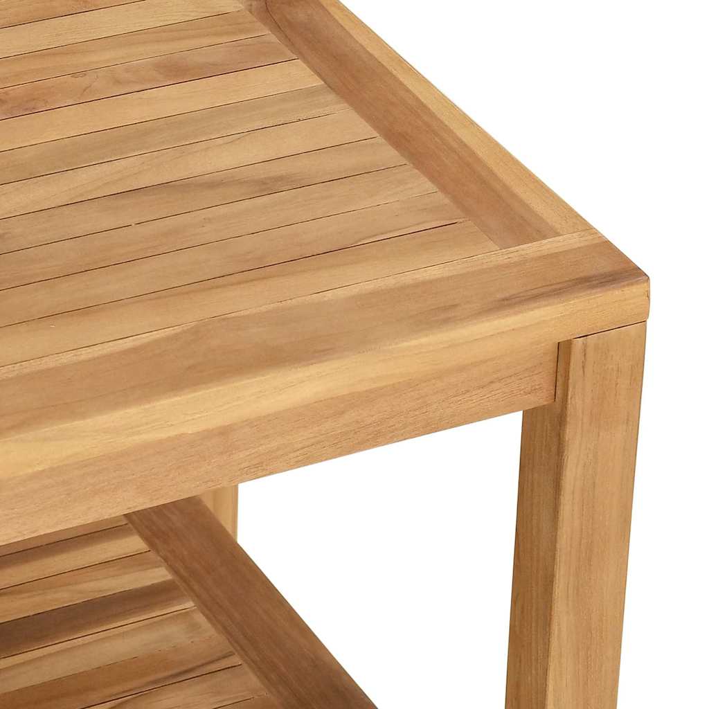 Couchtisch mit Speicher Braun 60 x 60 x 45 cm Massivholz Teak