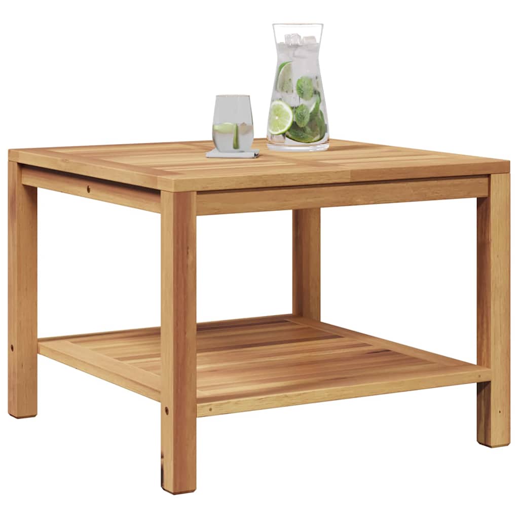 Couchtisch mit Speicher Braun 60 x 60 x 45 cm Massivholz Teak