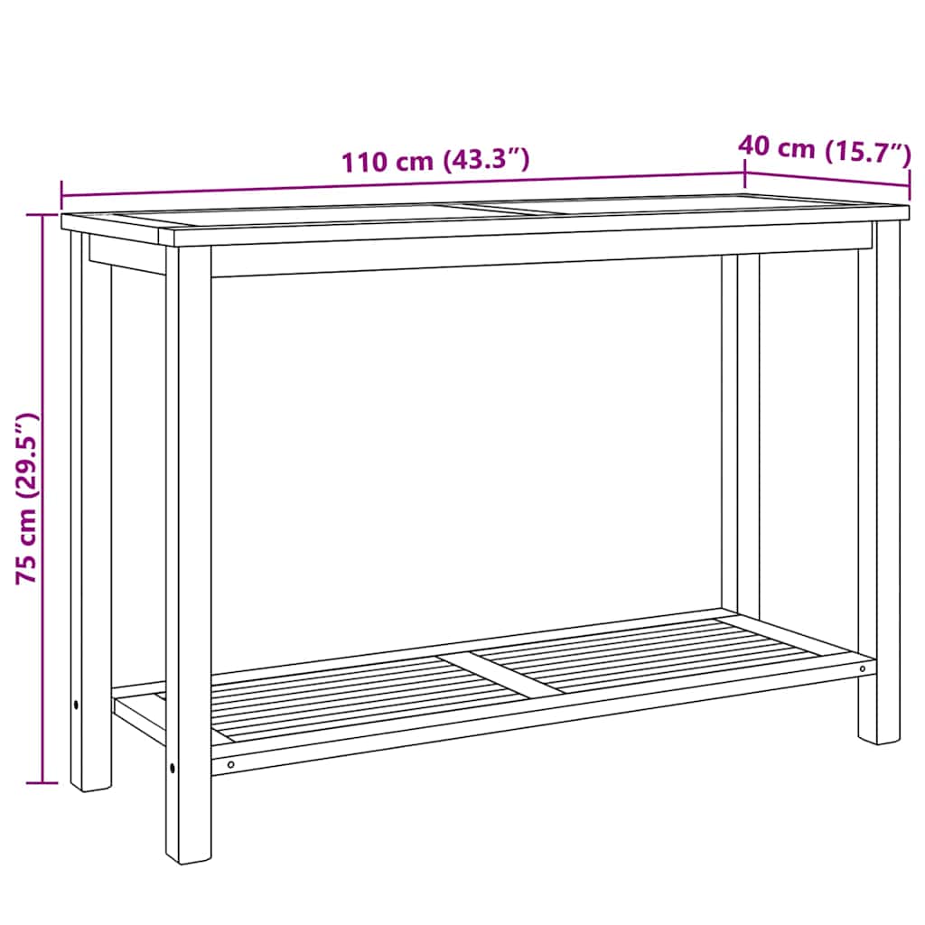 Konsolentisch Braun 110 x 40 x 75 cm Massivholz Teak