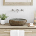 Flusssteinwaschbecken Hellgrau (30-37) x (25-30) x 12 cm