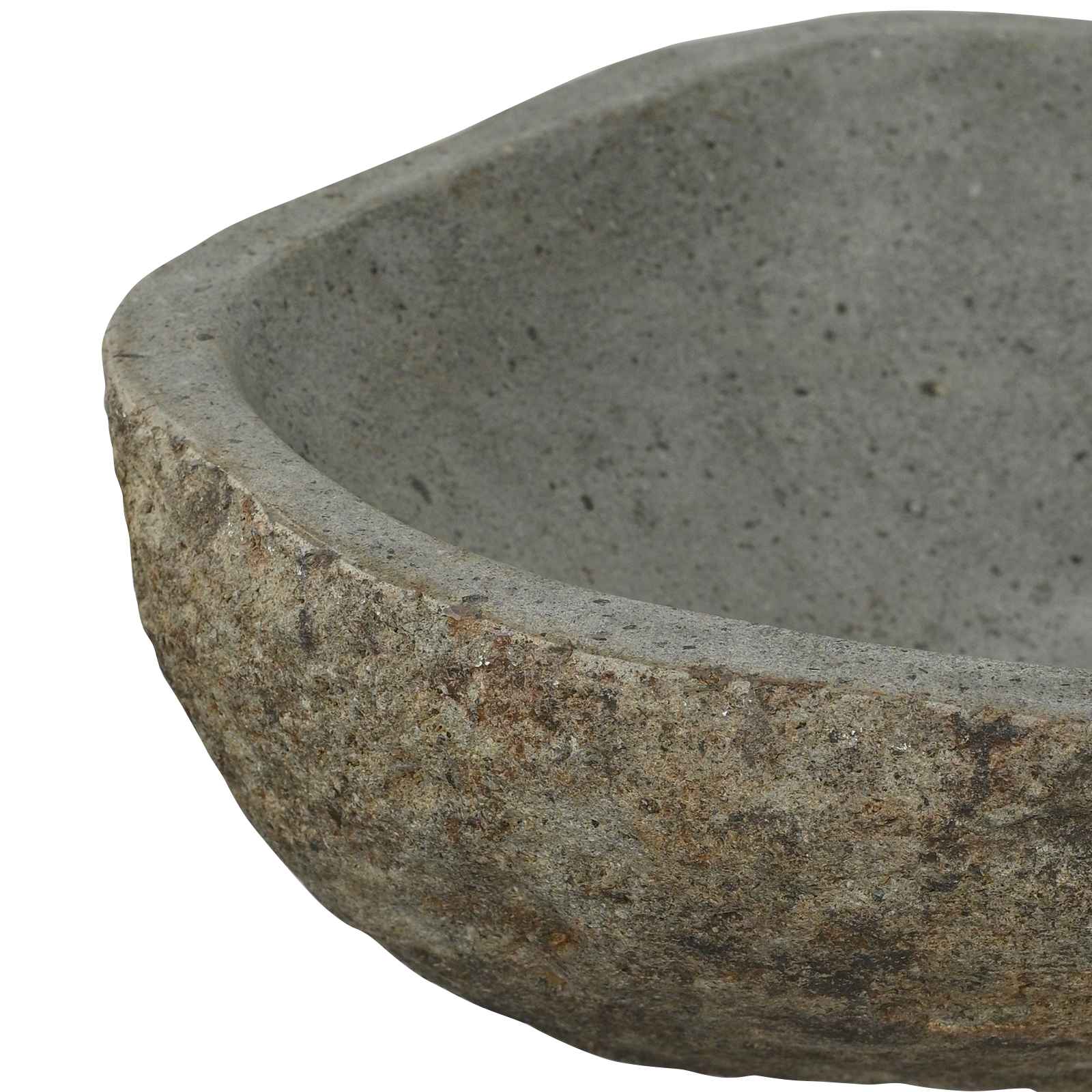 Flusssteinwaschbecken Hellgrau 52 x 40 x 15 cm Flussstein
