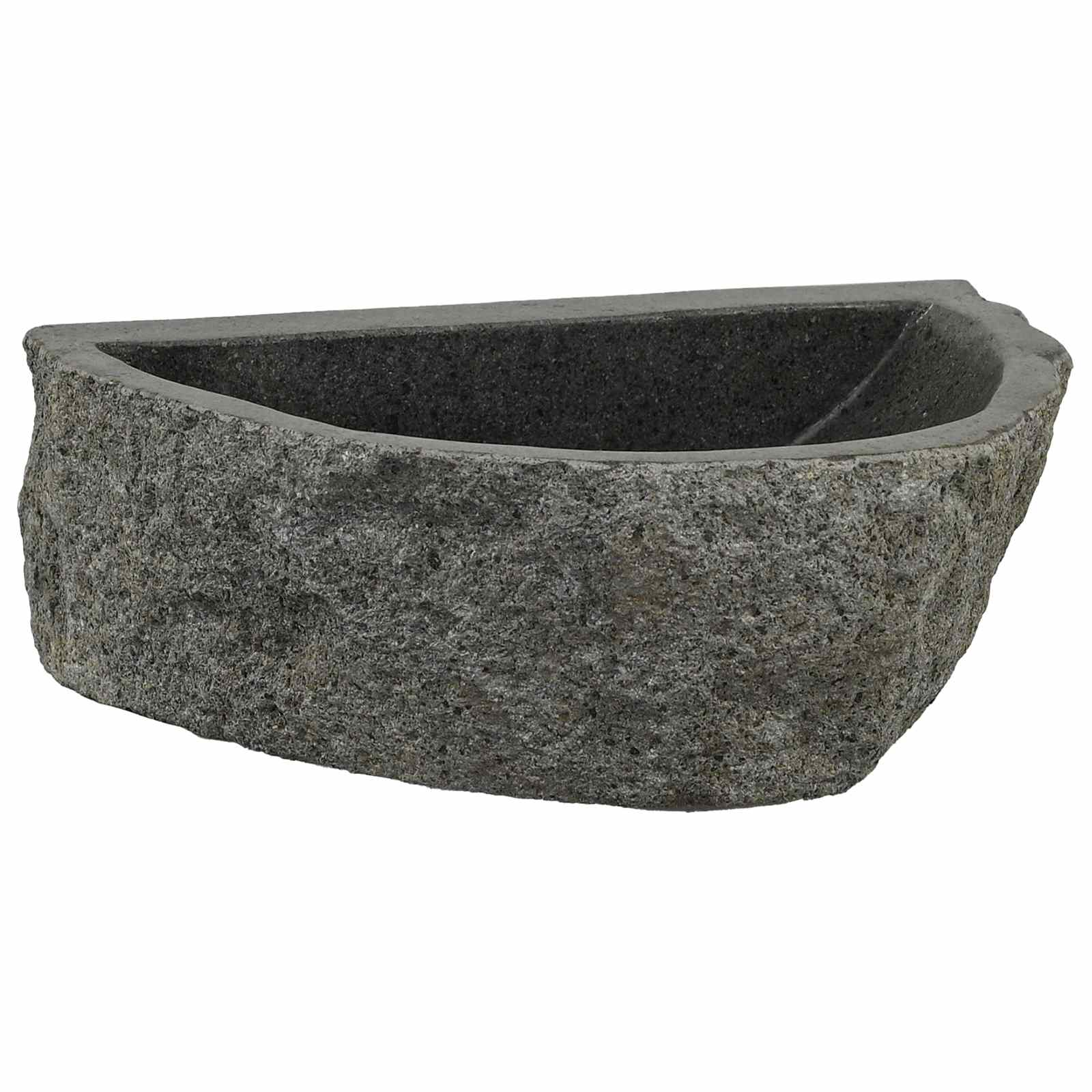 Wandmontiertes Waschbecken Grau 37 x 30 x 12 cm Flussstein