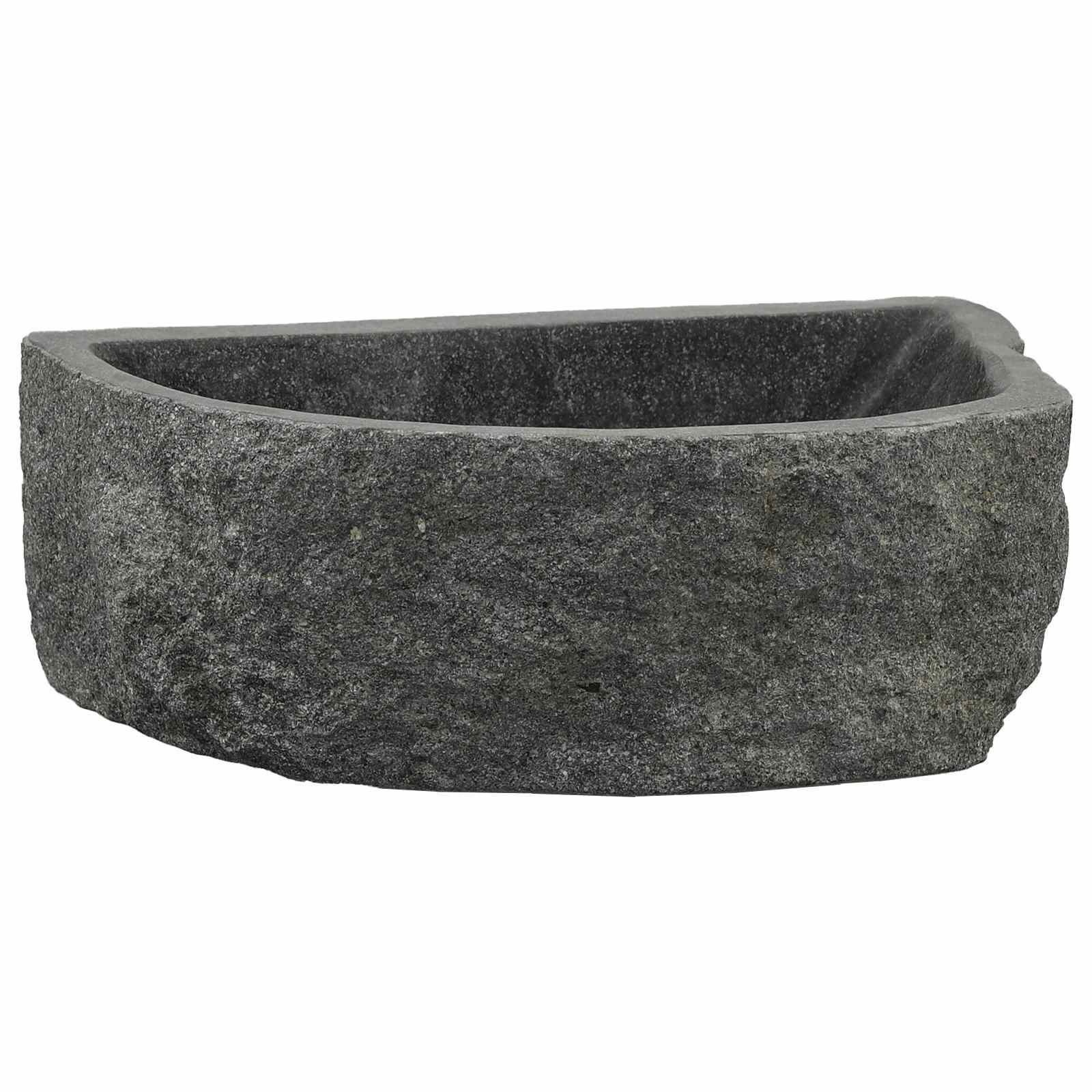 Wandmontiertes Waschbecken Grau 45 x 35 x 15 cm Flussstein