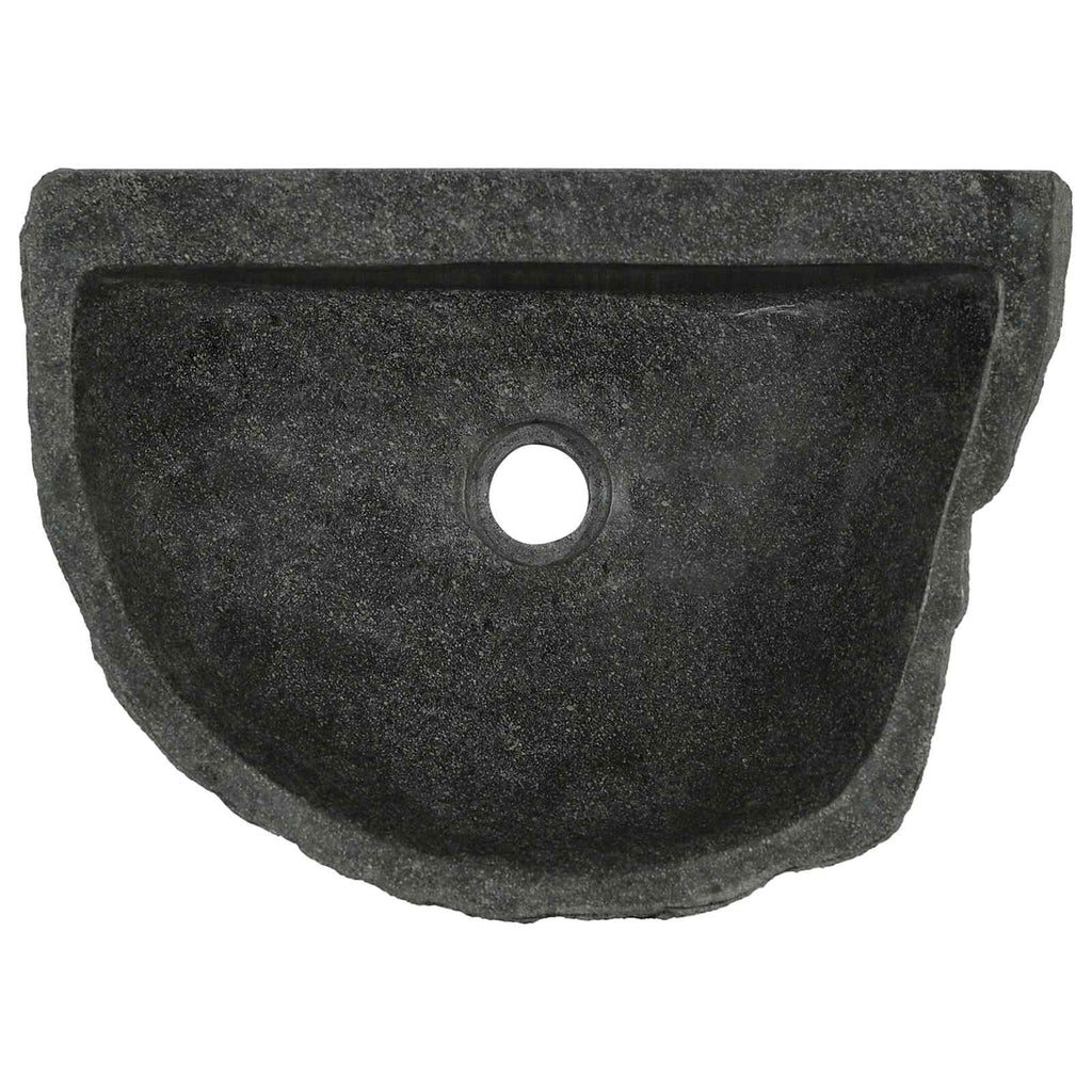 Wandmontiertes Waschbecken Grau 45 x 35 x 15 cm Flussstein