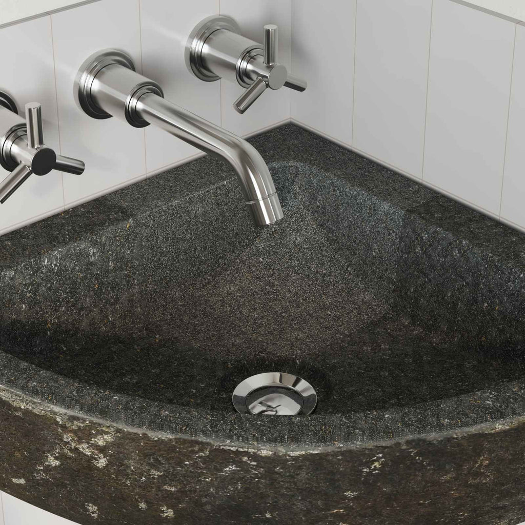 Waschbecken Grau (38-45) x (38-45) x 12 cm Flussstein