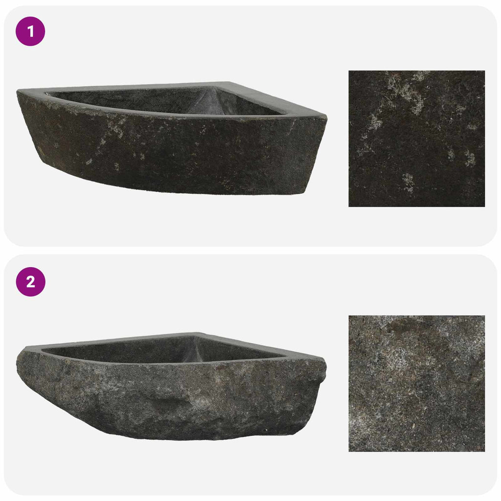 Waschbecken Grau (38-45) x (38-45) x 12 cm Flussstein