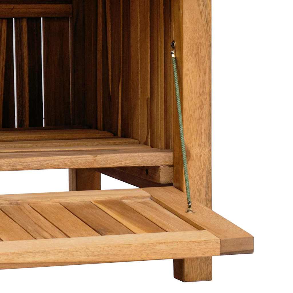 Gartenbank mit Speicher 114 x 60 x 90 cm Massivholz Teak
