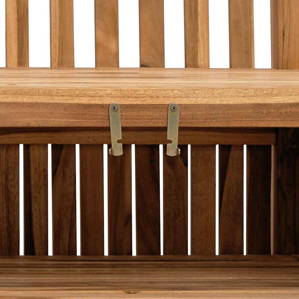 Gartenbank mit Speicher 114 x 60 x 90 cm Massivholz Teak