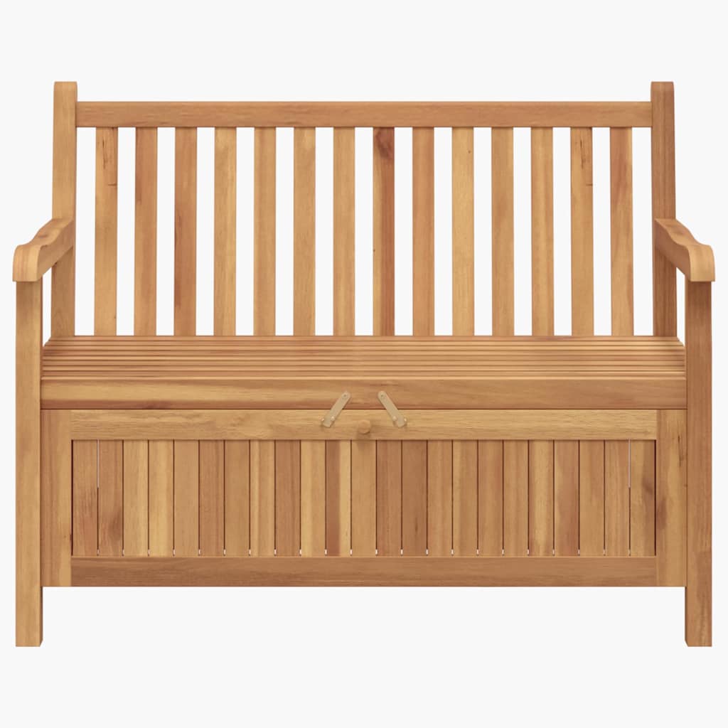 Gartenbank mit Speicher 114 x 60 x 90 cm Massivholz Teak