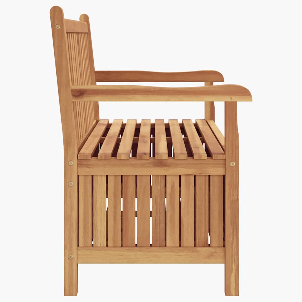 Gartenbank mit Speicher 114 x 60 x 90 cm Massivholz Teak