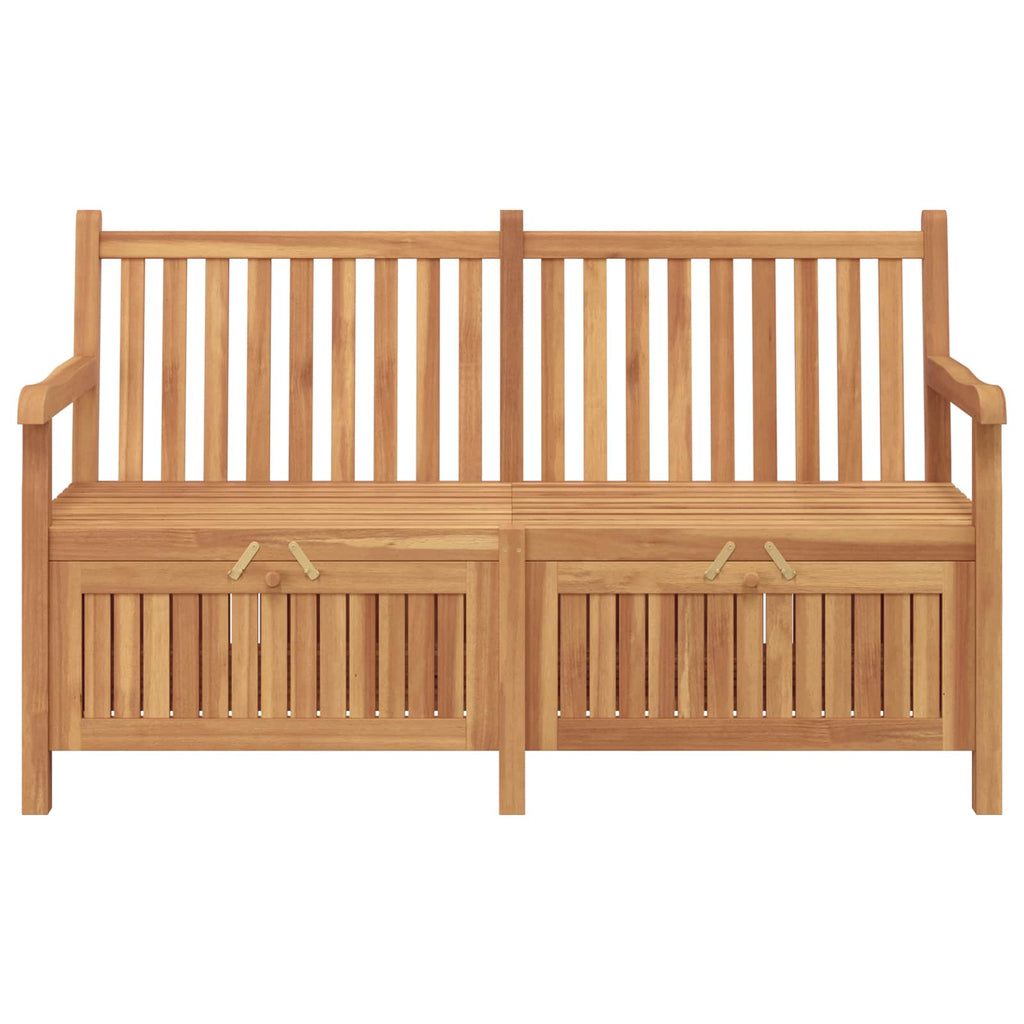 Gartenbank mit Speicher 150 x 60 x 90 cm Massivholz Teak