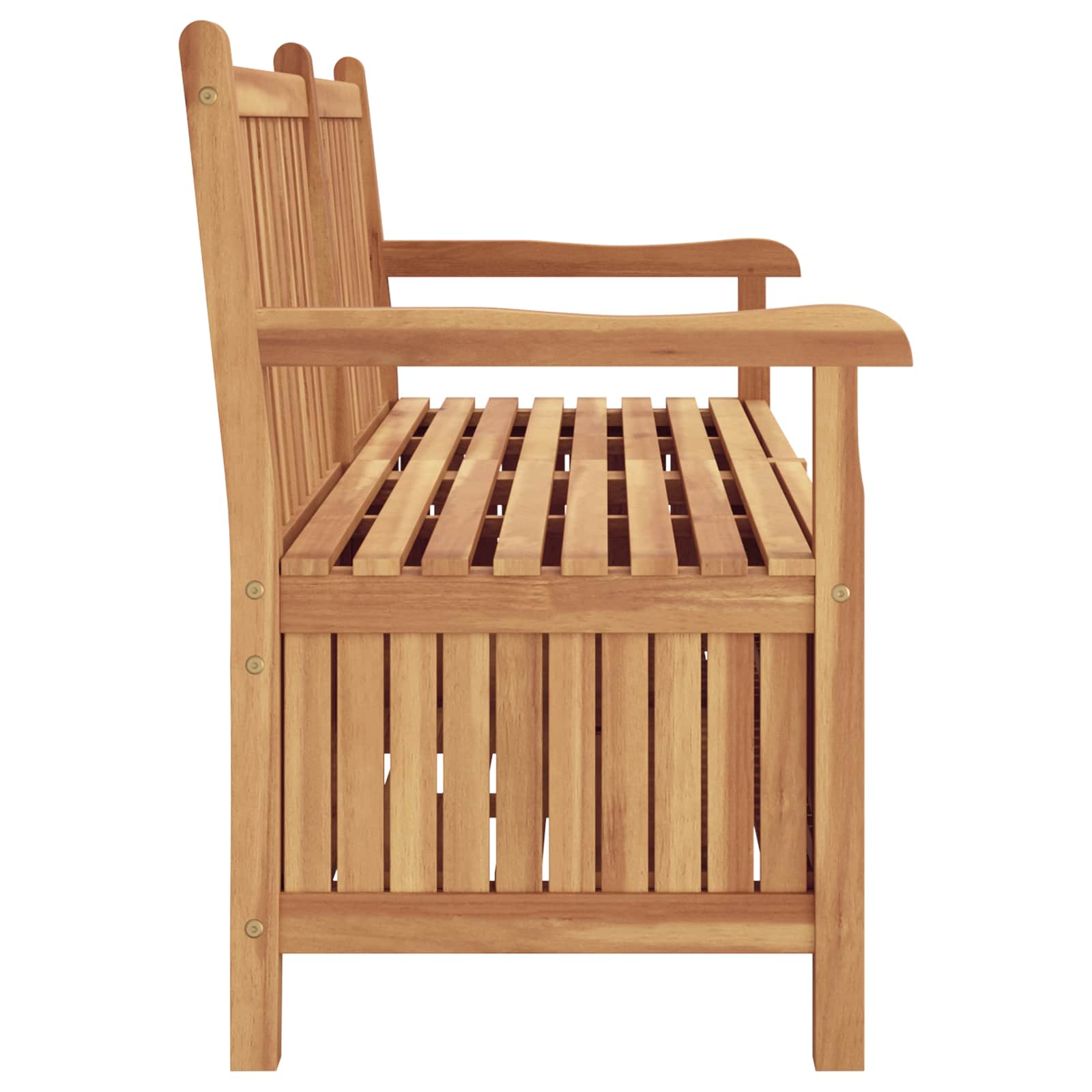 Gartenbank mit Speicher 150 x 60 x 90 cm Massivholz Teak