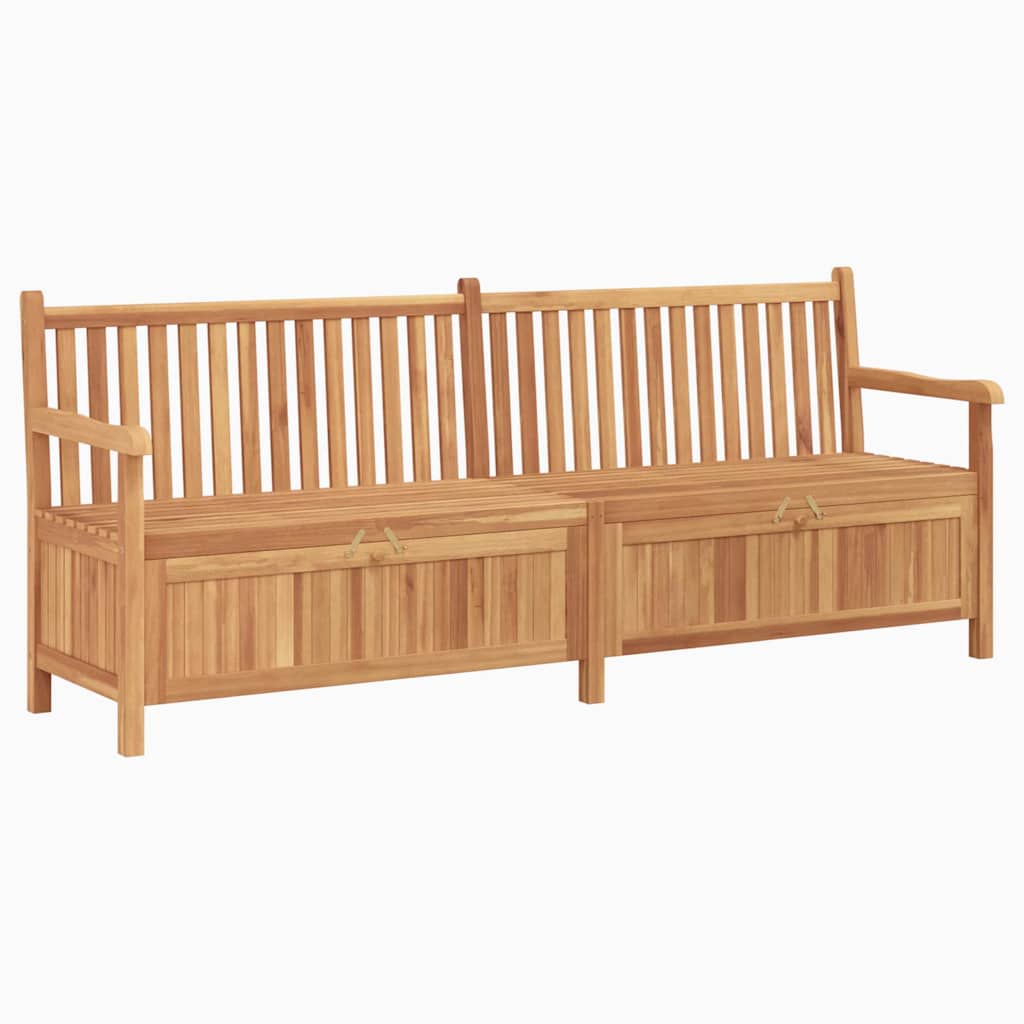 Gartenbank mit Speicher 228 x 60 x 90 cm Massivholz Teak