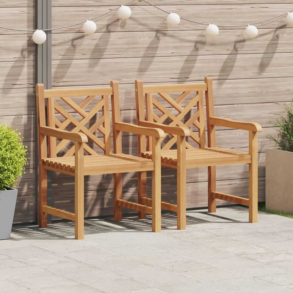 Gartenstuhl 2 pcs 60 x 58 x 90 cm Massivholz Teak