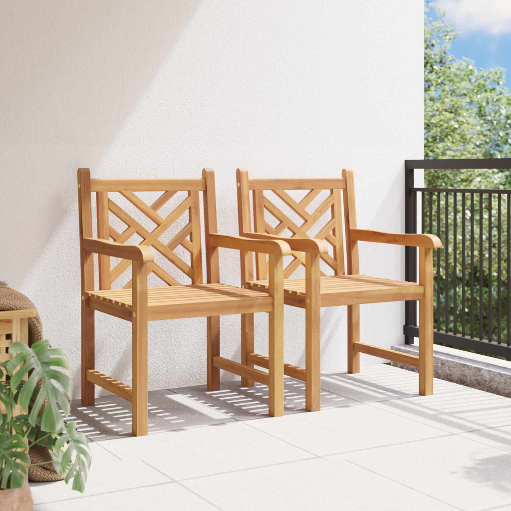 Gartenstuhl 2 pcs 60 x 58 x 90 cm Massivholz Teak