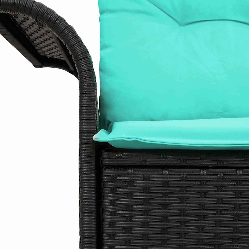 Garten-Sofa mit Kissen 141 x 62 x 69 cm Poly-Rattan