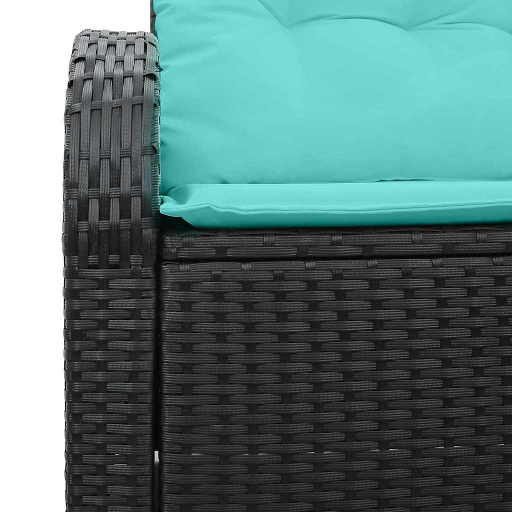 Gartensofa Schwarz 124 x 62 x 85cm Poly-Rattan