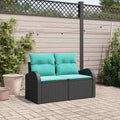 Gartensofa Schwarz 124 x 62 x 85cm Poly-Rattan