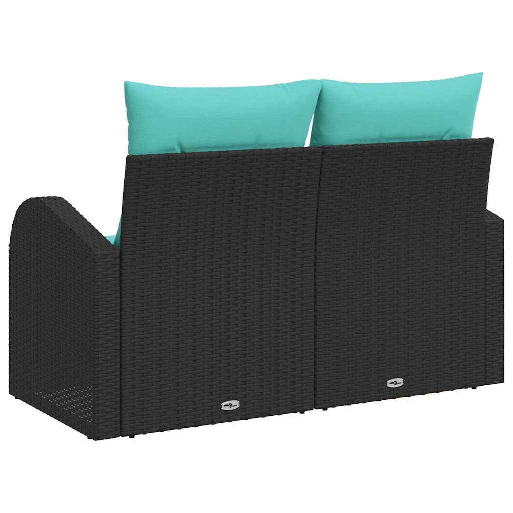 Gartensofa Schwarz 124 x 62 x 85cm Poly-Rattan