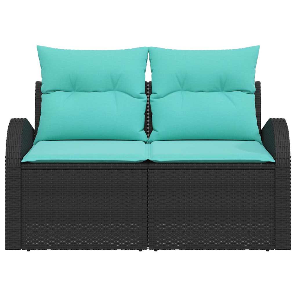 Gartensofa Schwarz 124 x 62 x 85cm Poly-Rattan