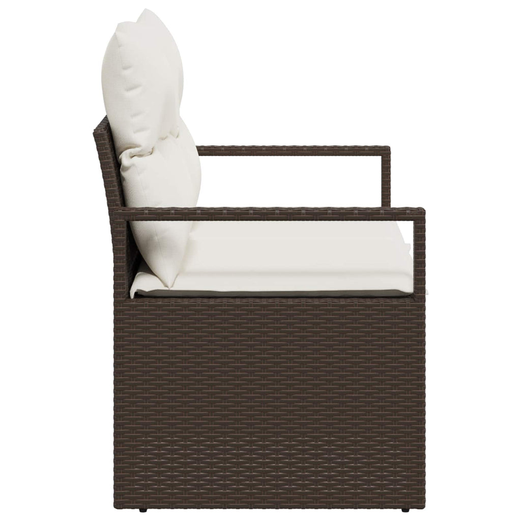 Garten-Sofa mit Kissen 120 x 62 x 69 cm Poly-Rattan