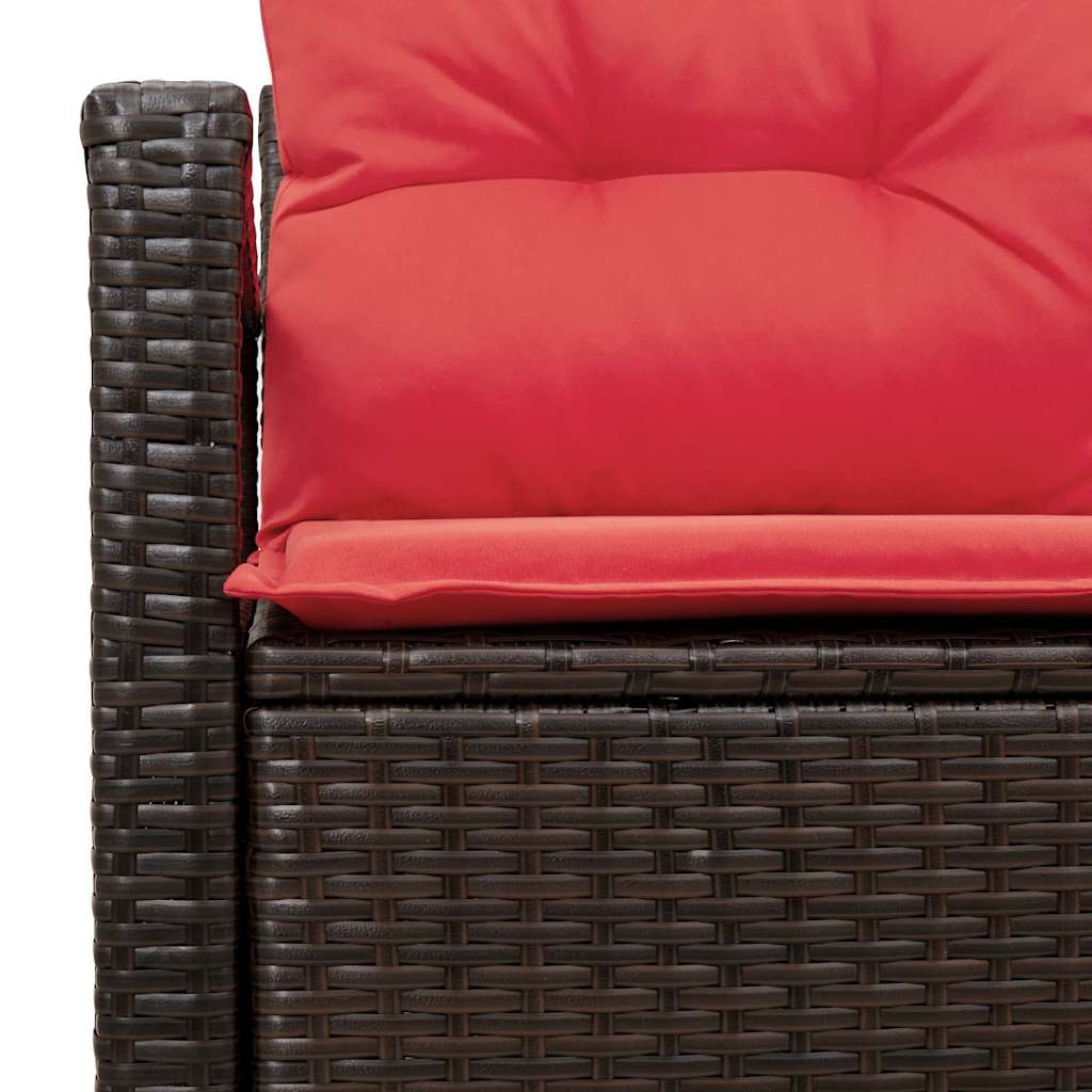 Garten-Sofa mit Kissen 120 x 62 x 69 cm Poly-Rattan