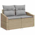 Garten-Sofa mit Kissen 123 x 62 x 69 cm Poly-Rattan