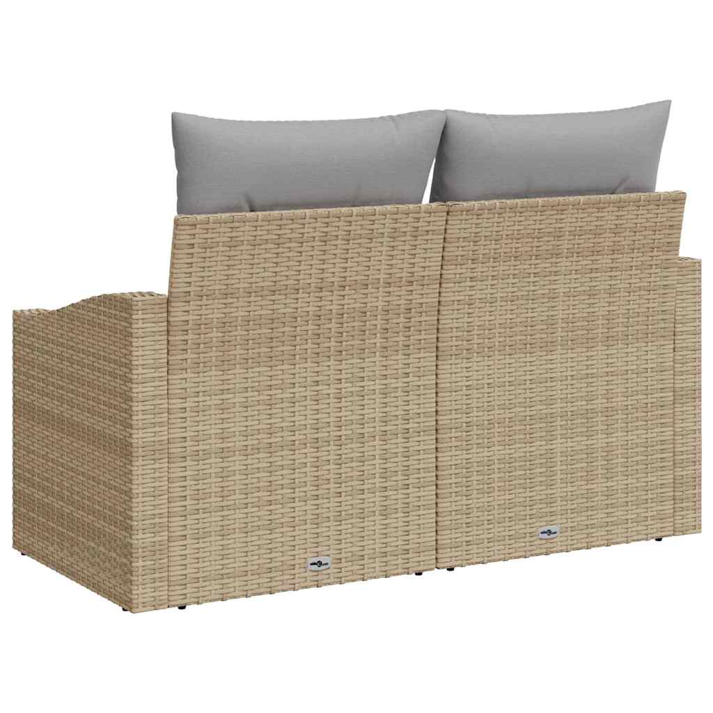 Garten-Sofa mit Kissen 123 x 62 x 69 cm Poly-Rattan