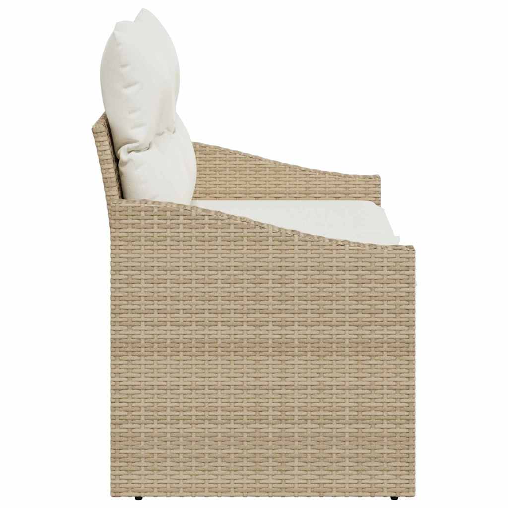 Garten-Sofa mit Kissen 123 x 62 x 69 cm Poly-Rattan