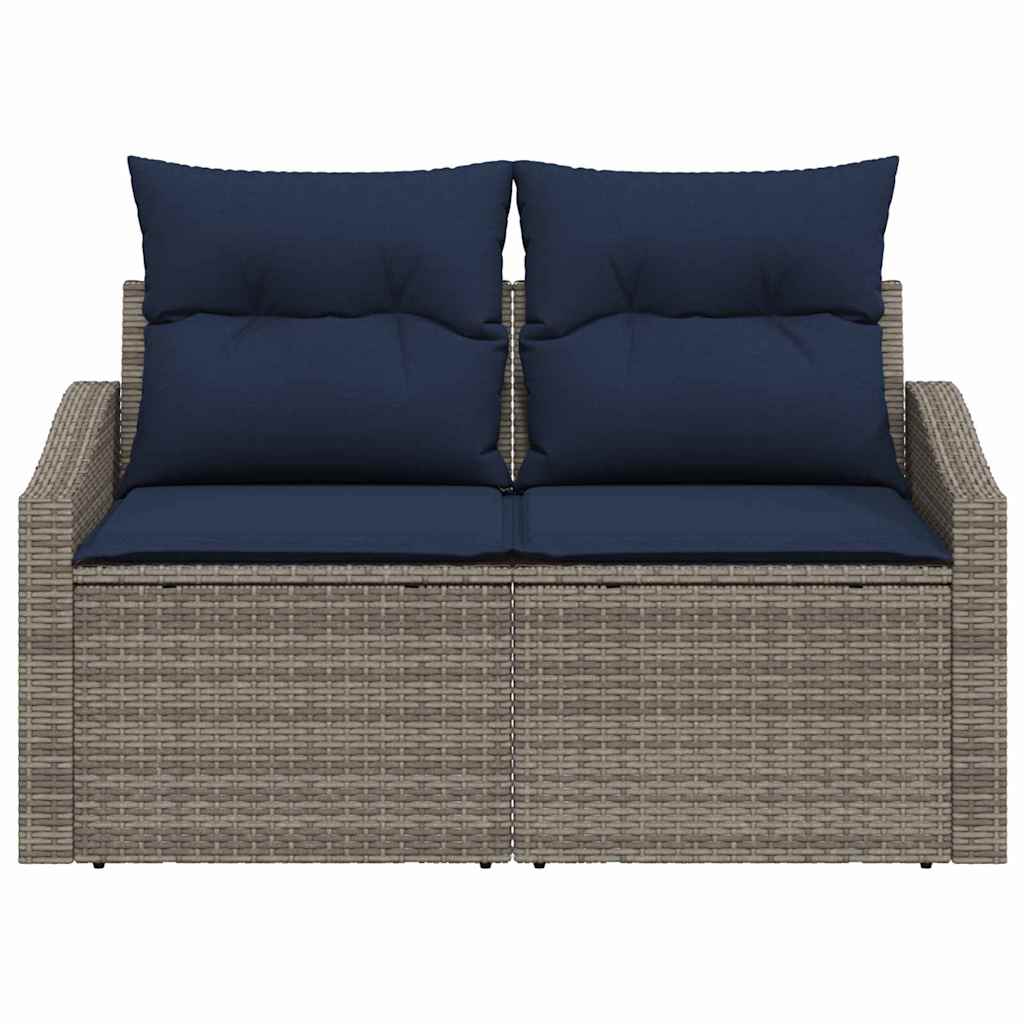 Gartensofa Grau 123 x 62 x 69cm Poly-Rattan