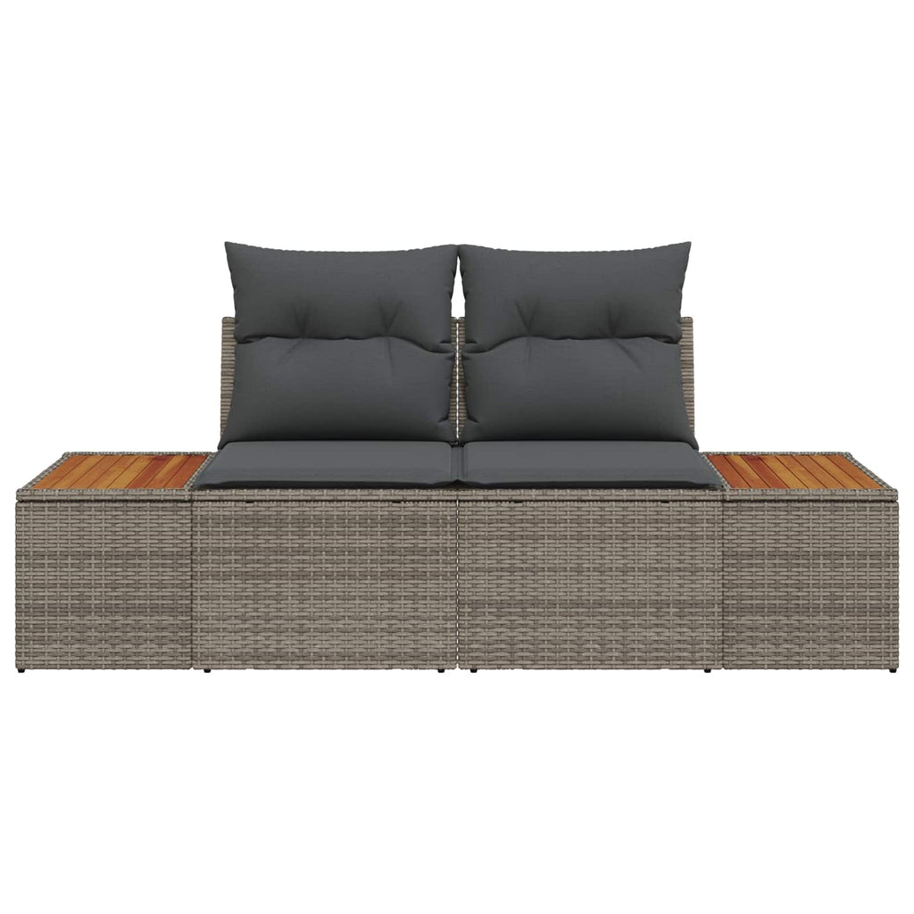 Gartensofa Grau 184 x 62 x 85cm Poly-Rattan