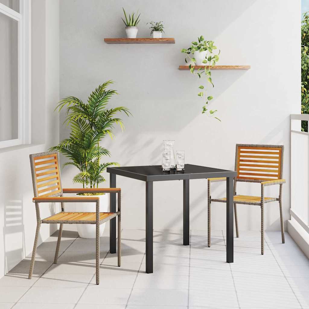 Garten Stapelstühle 2 pcs Braun und Grau 54 x 56 x 90 cm