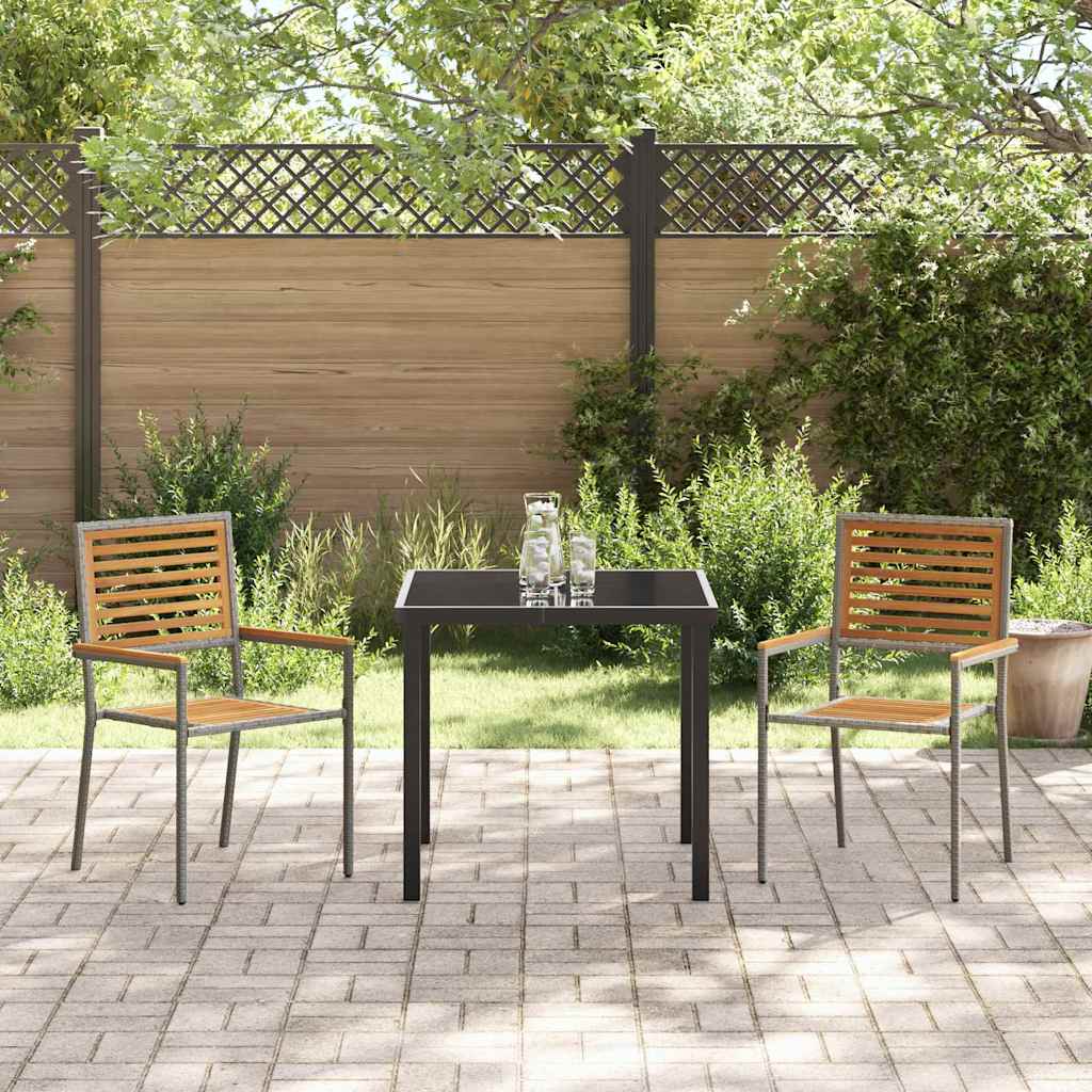 Garten Stapelstühle 2 pcs Braun und Grau 54 x 56 x 90 cm