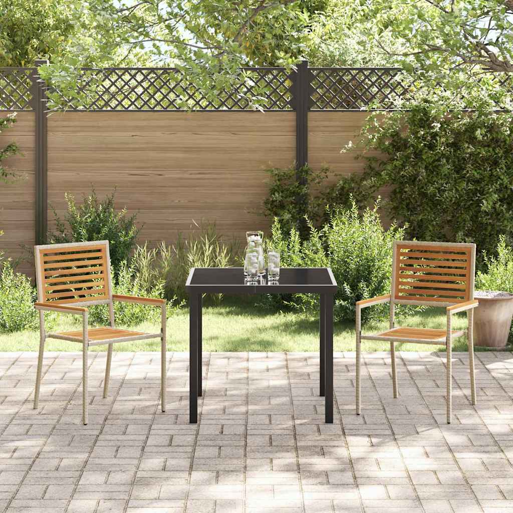 Garten Stapelstühle 2 pcs Braun und Beige 54 x 56 x 90 cm