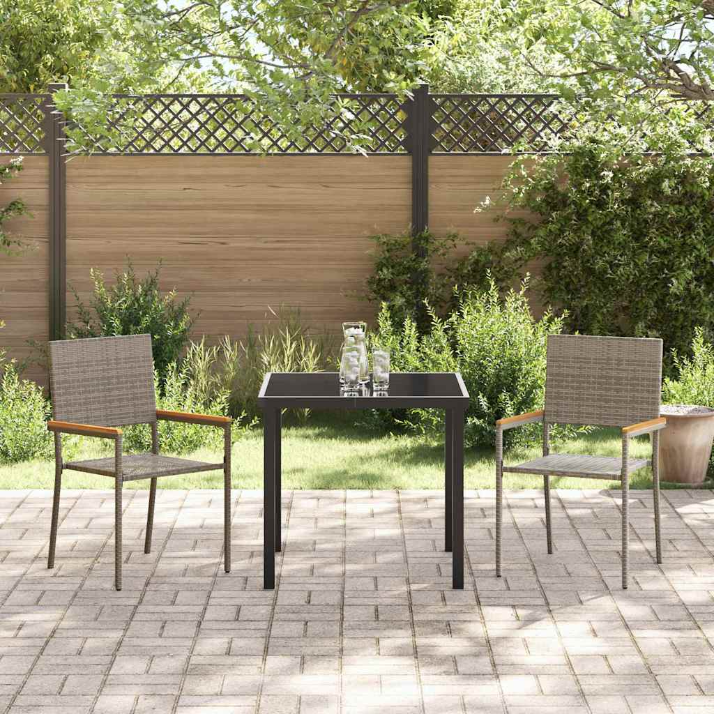 Garten Stapelstühle 2 pcs Grau und Braun 54 x 56 x 90 cm