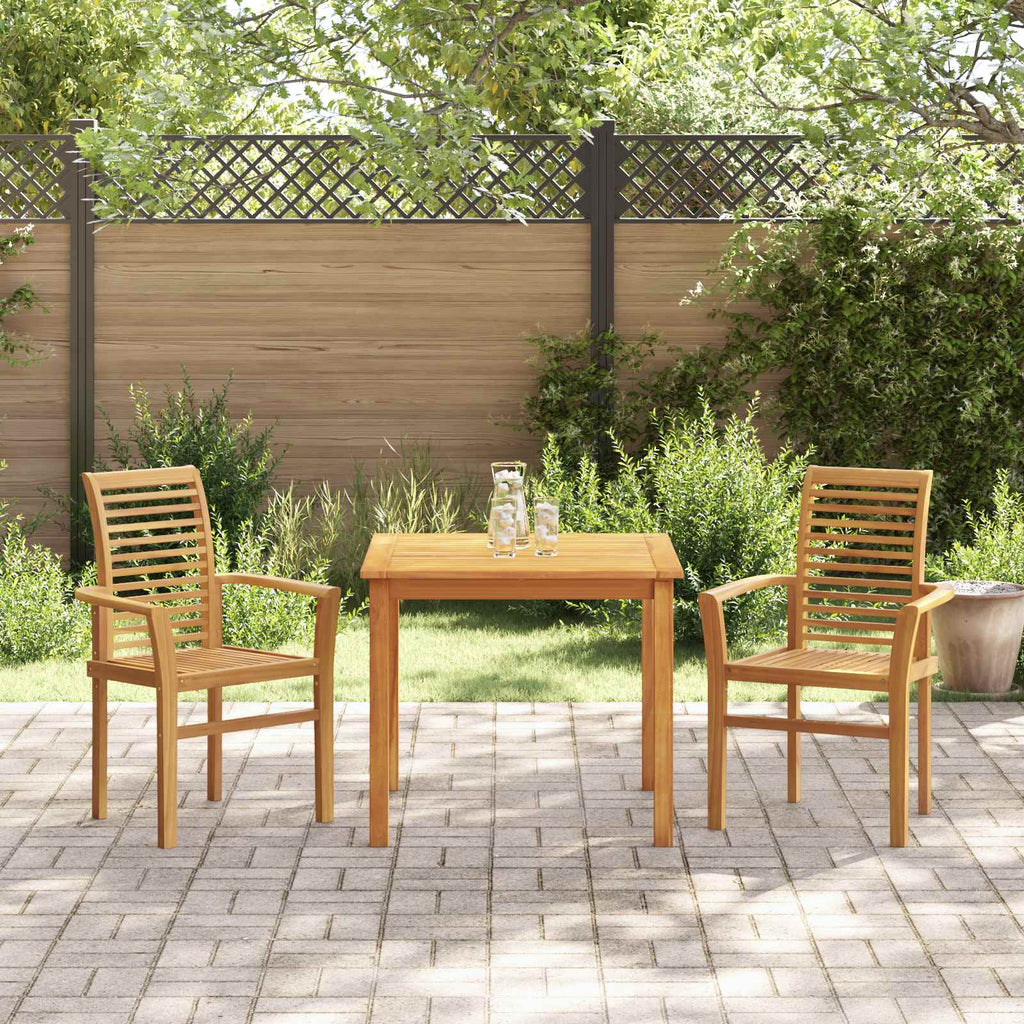 Esszimmerstuhl 2 pcs Braun 62 x 55 x 94 cm Massivholz Teak