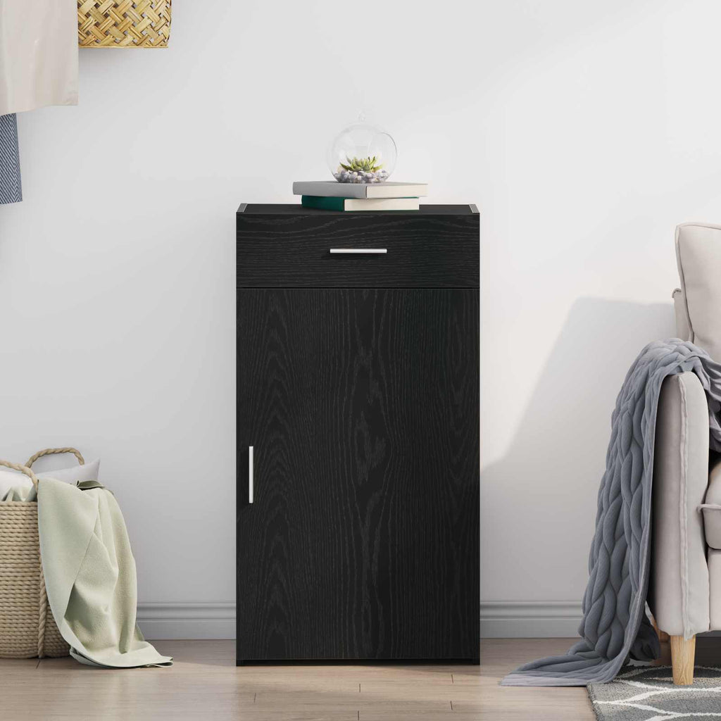 Sideboard mit Schubladen Schwarz Eichen-Optik 50 x 42,5 x 93 cm
