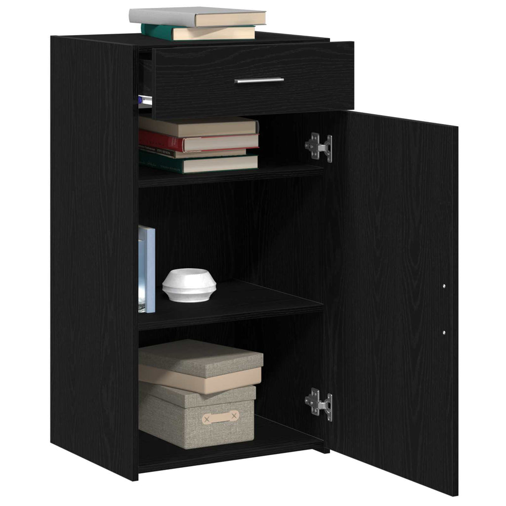 Sideboard mit Schubladen Schwarz Eichen-Optik 50 x 42,5 x 93 cm