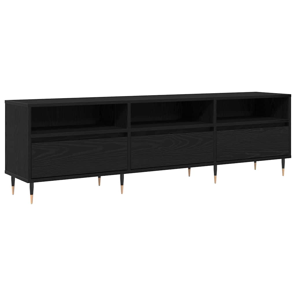 TV-Schränk Schwarz Eichen-Optik 150 x 30 x 45 cm Holzwerkstoff