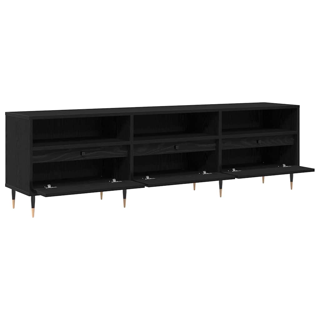 TV-Schränk Schwarz Eichen-Optik 150 x 30 x 45 cm Holzwerkstoff