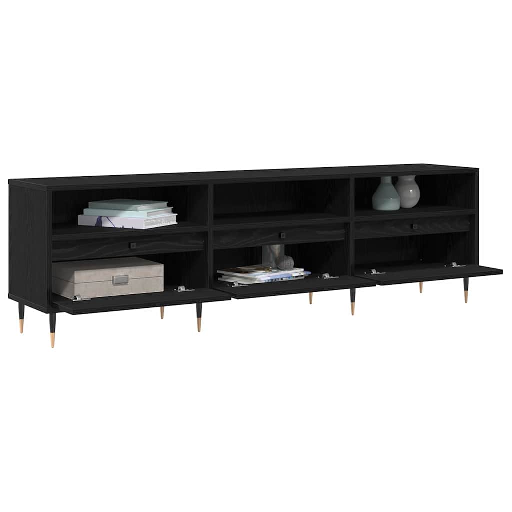 TV-Schränk Schwarz Eichen-Optik 150 x 30 x 45 cm Holzwerkstoff
