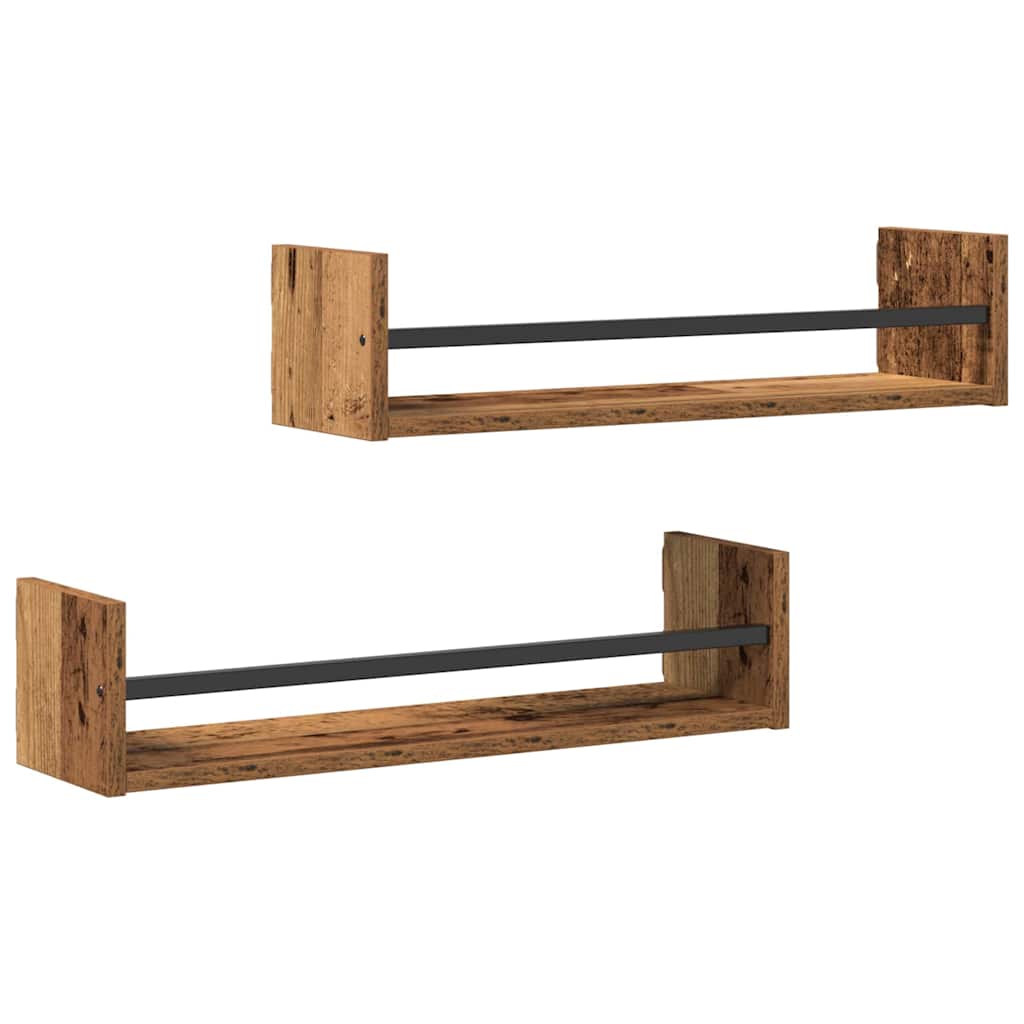 Wandregal Wandmontiert 2 pcs Altholz 60 x 16 x 14 cm