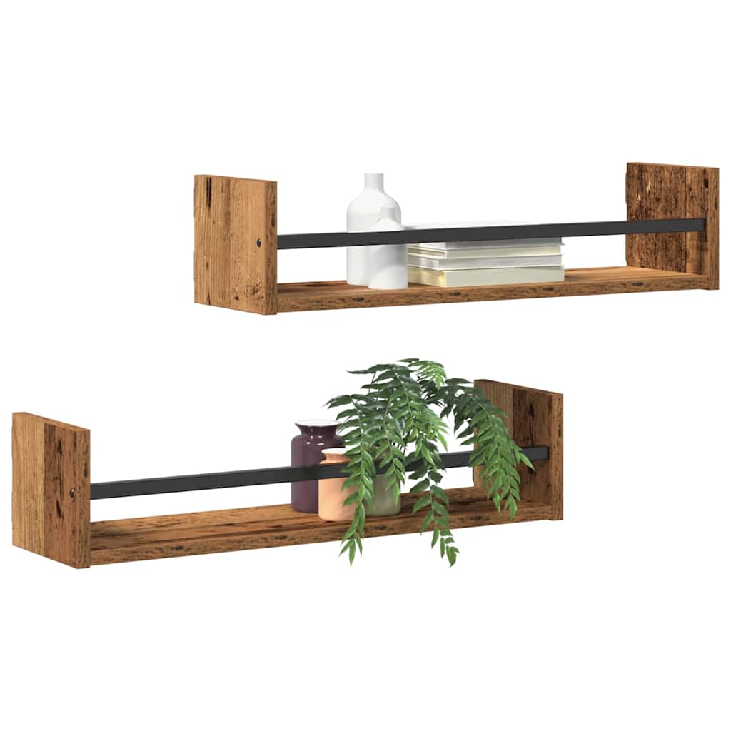 Wandregal Wandmontiert 2 pcs Altholz 60 x 16 x 14 cm