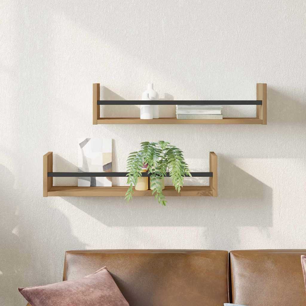 Wandregal Wandmontiert 2 pcs Artisan-Eiche 60 x 16 x 14 cm