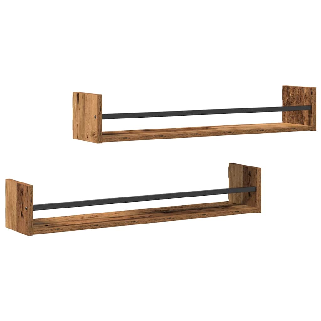 Wandregal Wandmontiert 2 pcs Altholz 80 x 16 x 14 cm
