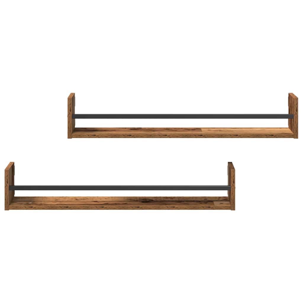 Wandregal Wandmontiert 2 pcs Altholz 80 x 16 x 14 cm