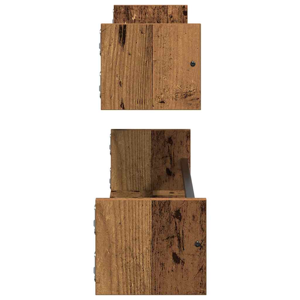 Wandregal Wandmontiert 2 pcs Altholz 80 x 16 x 14 cm