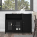 Sideboard Schwarz Eichen-Optik 100 x 35 x 75 cm